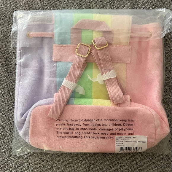 Stoney Clover Lane rainbow collection drawstring backpack - Picture 2 of 3